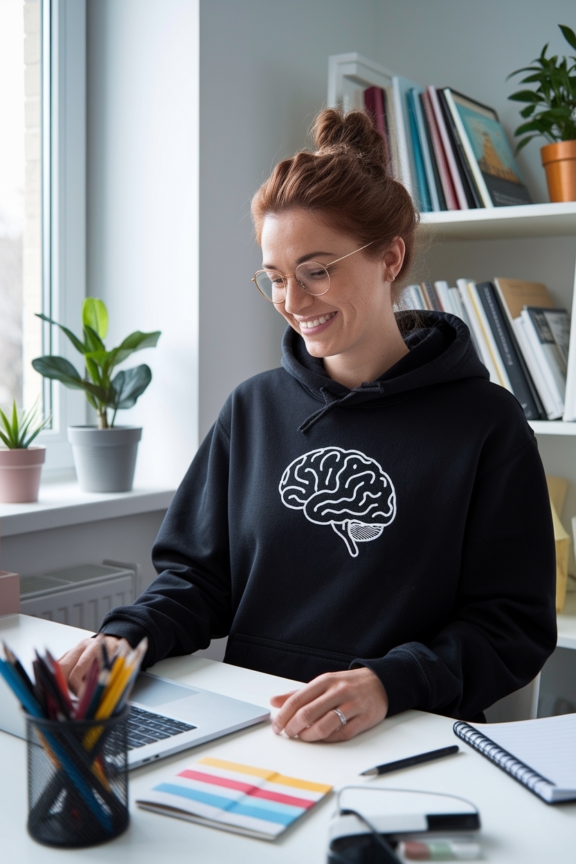 ADHD Brain Embroidered Hoodie: A Trendy Choice outfit idea