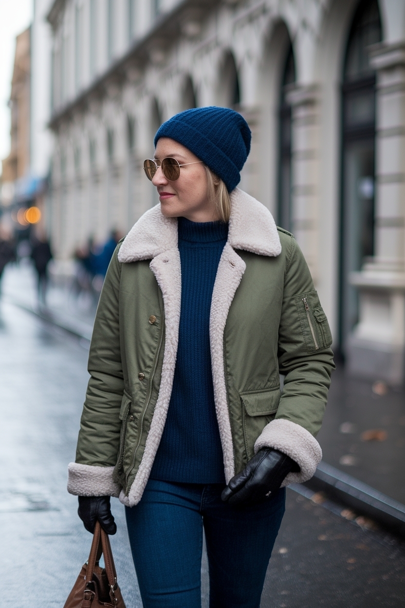 aviator jacket outfit winter style for warmth and flair outfit idea