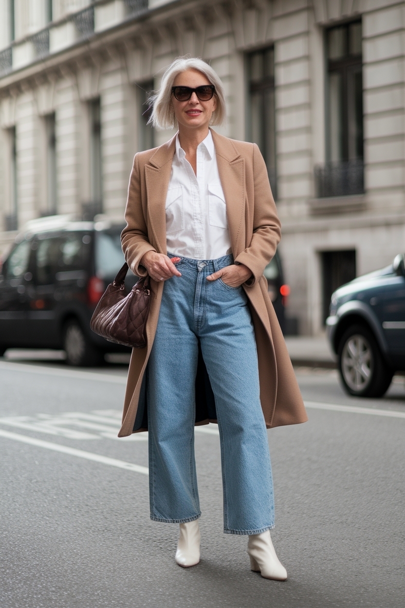 Baggy Jeans Outfit Women Over 40: Chic and Comfortable outfit idea