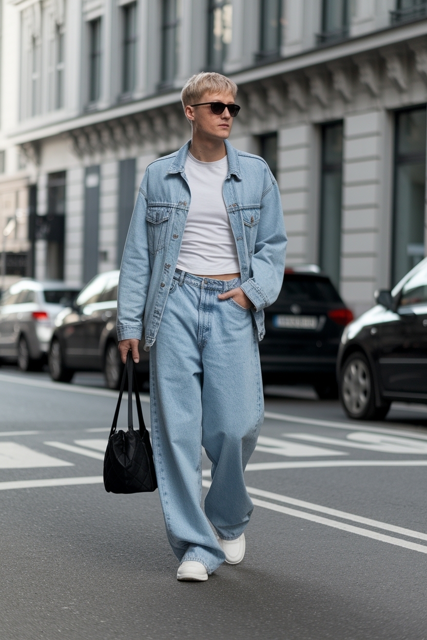 Baggy Light Wash Jeans Outfit: Casual Vibes outfit idea