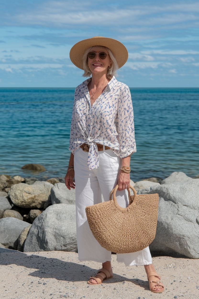 Beach Outfit Ideas for Women Over 50: Creative Styles outfit idea