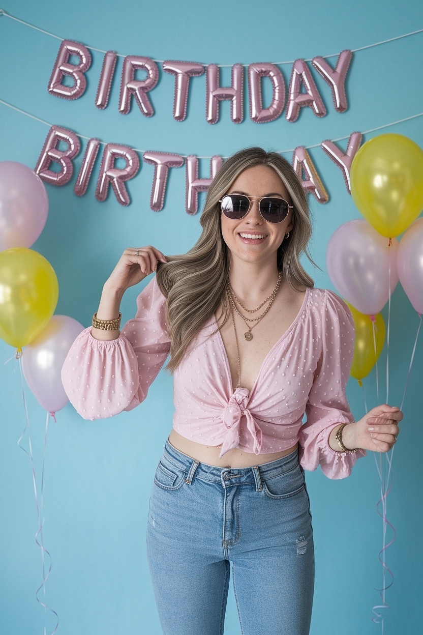 Birthday Outfit Jeans and Top for Casual Chic Celebrations outfit idea