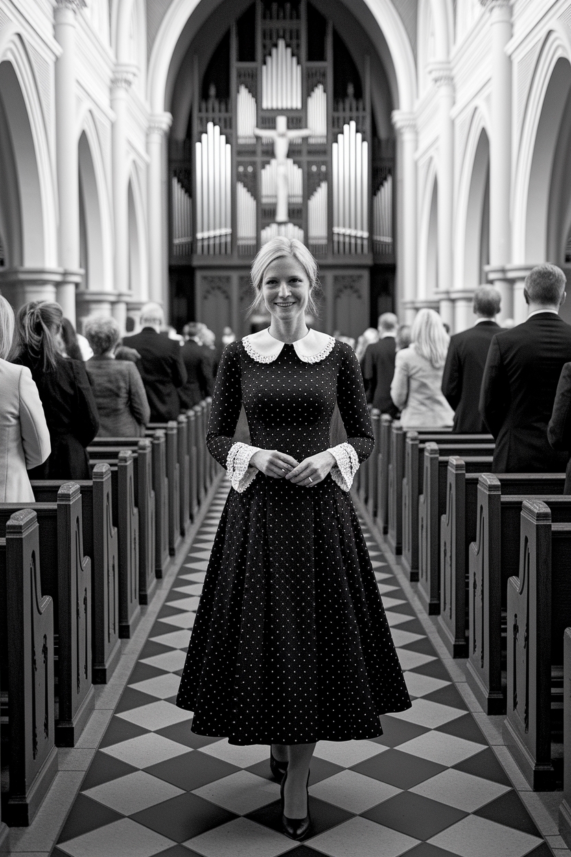 Elegant Black and White Church Outfit for Sunday Service outfit idea