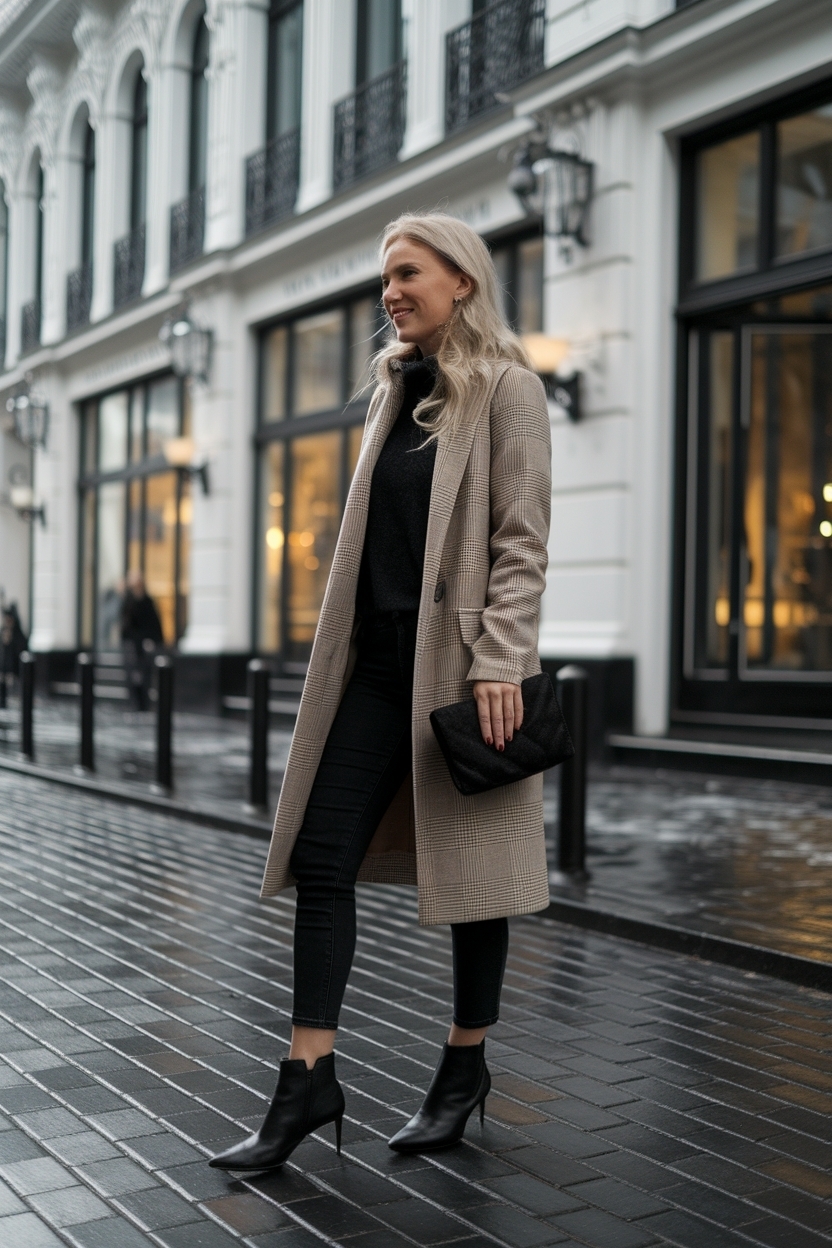 Black Ankle Boots Outfit Winter: Stay Chic and Warm outfit idea