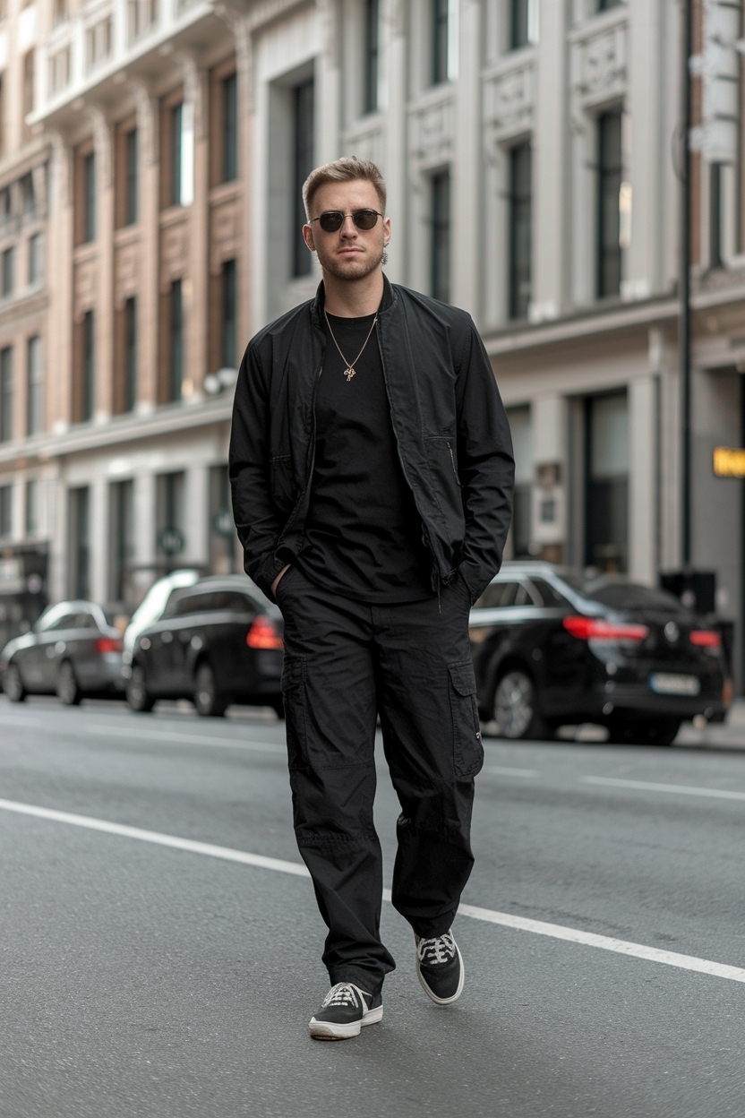 Black Cargo Pants Outfit Men: Timeless and Edgy Choices outfit idea