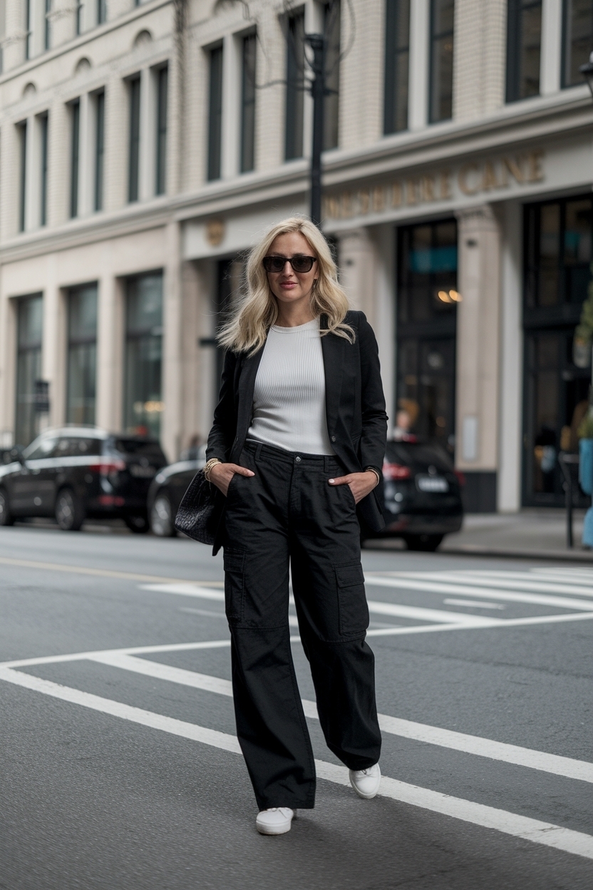 Black Cargo Pants Outfit Women Casual: Everyday Essentials outfit idea