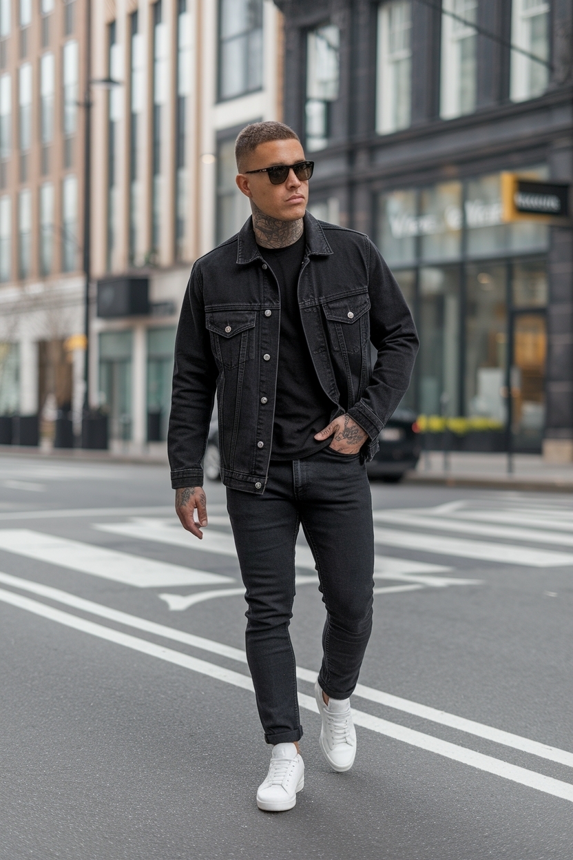 Men's Black Denim Jeans Outfit for Casual Style outfit idea