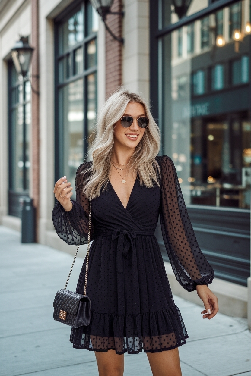 Stylish Black Dress Date Night Outfit Inspiration outfit idea