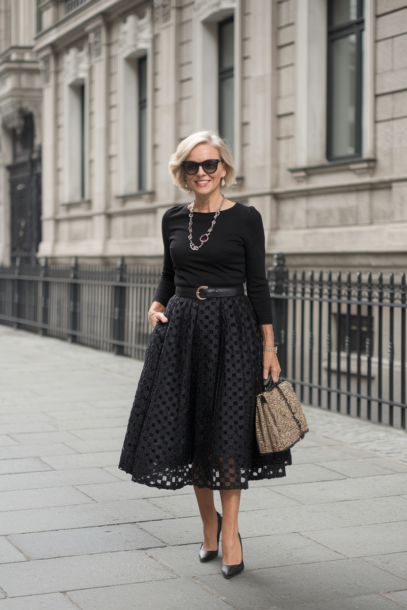 Black Dress Outfit for Women Over 50: Elegant Styles outfit idea