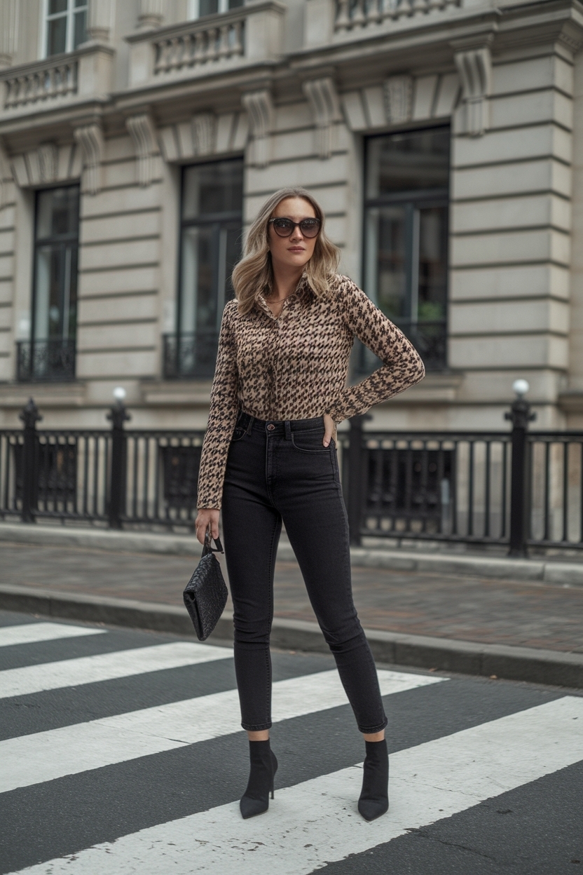 Chic Black High Waisted Jeans Outfit for Women outfit idea