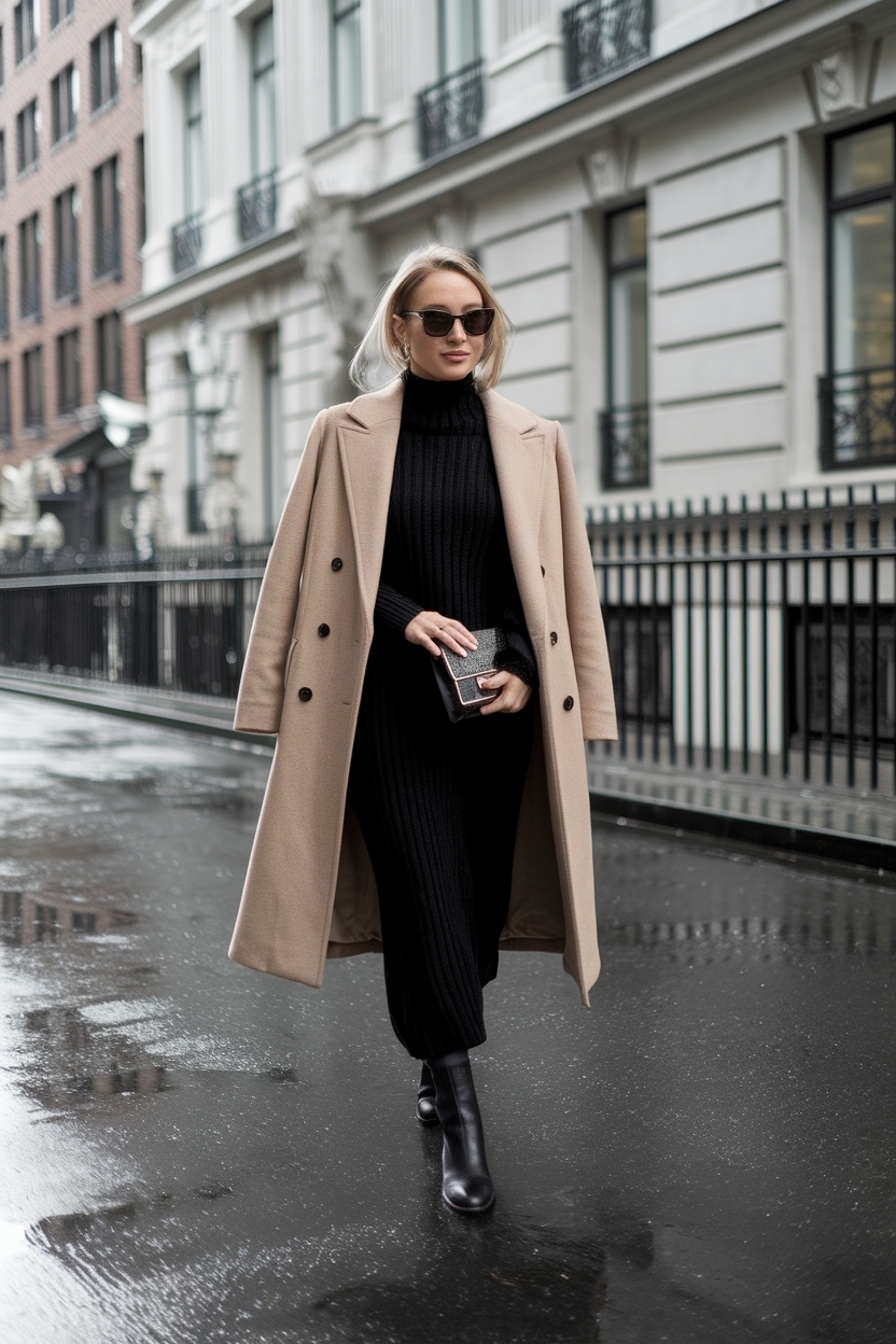 Black Knit Dress Outfit Winter: Elegant Warmth for Any Occasion outfit idea