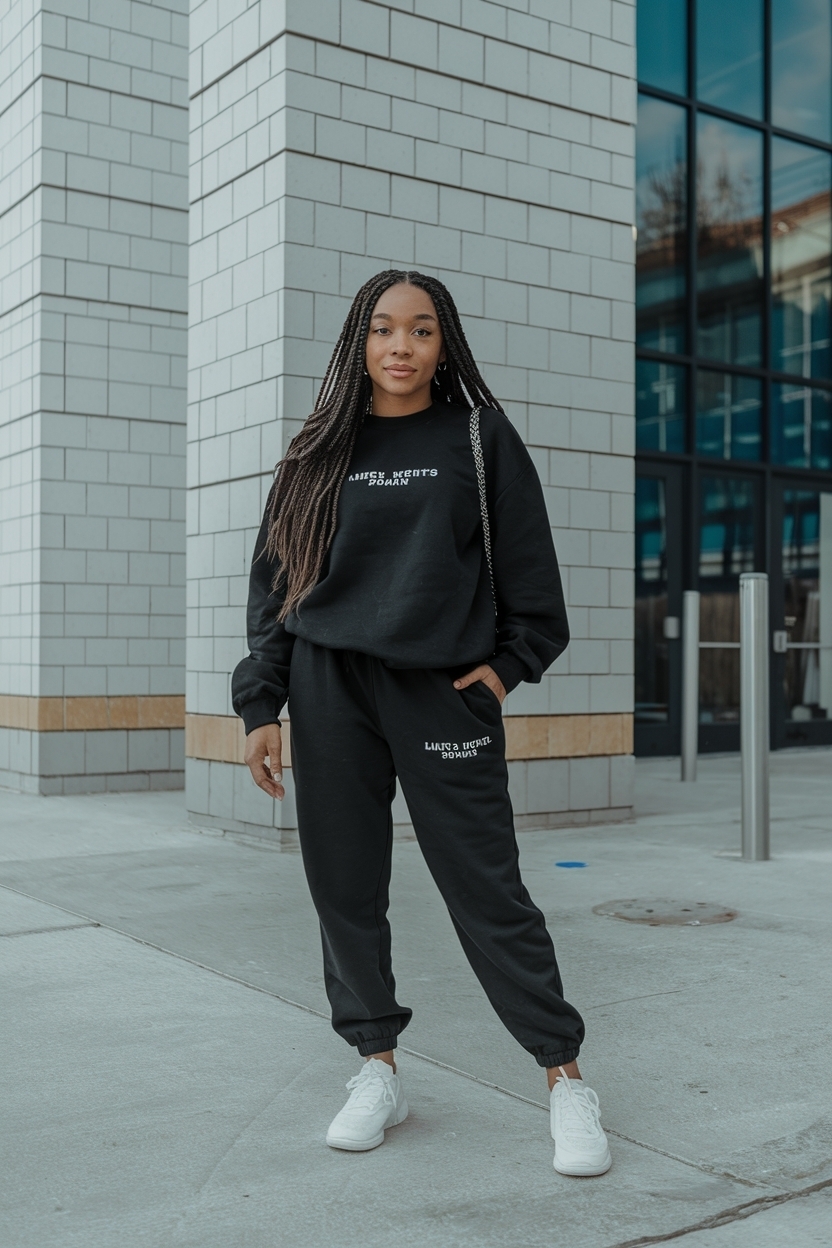 Black Sweatpants Outfit for School: Stay Stylish and Comfy outfit idea