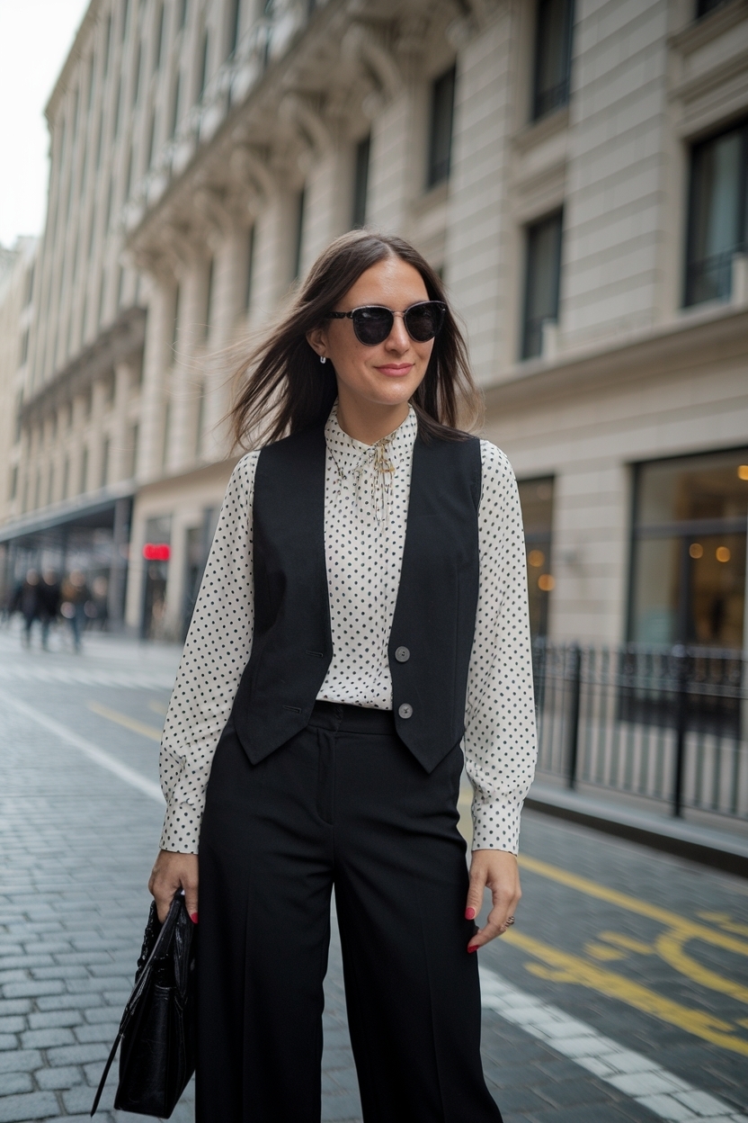 Black Vest Outfits for Women Work: Professional and Chic outfit idea