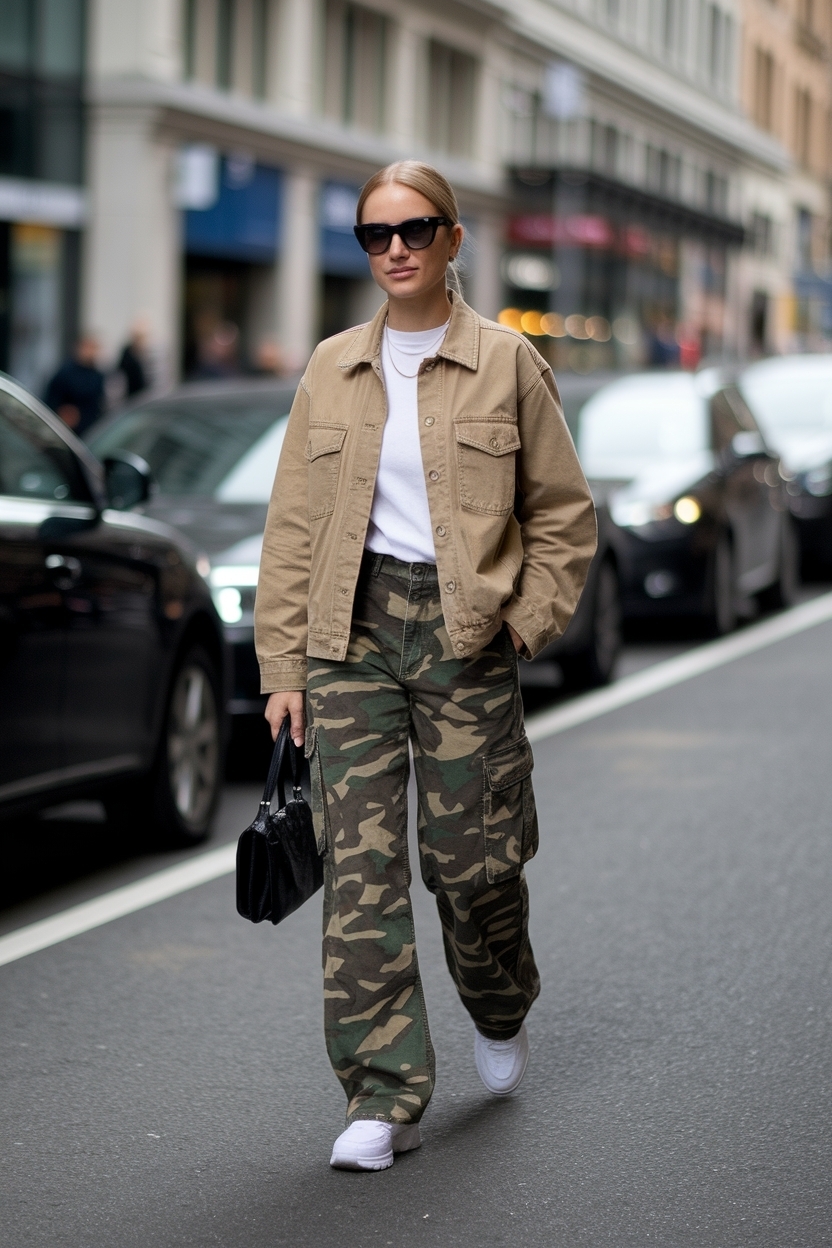 Camo cargo pants outfit street style for edgy looks outfit idea