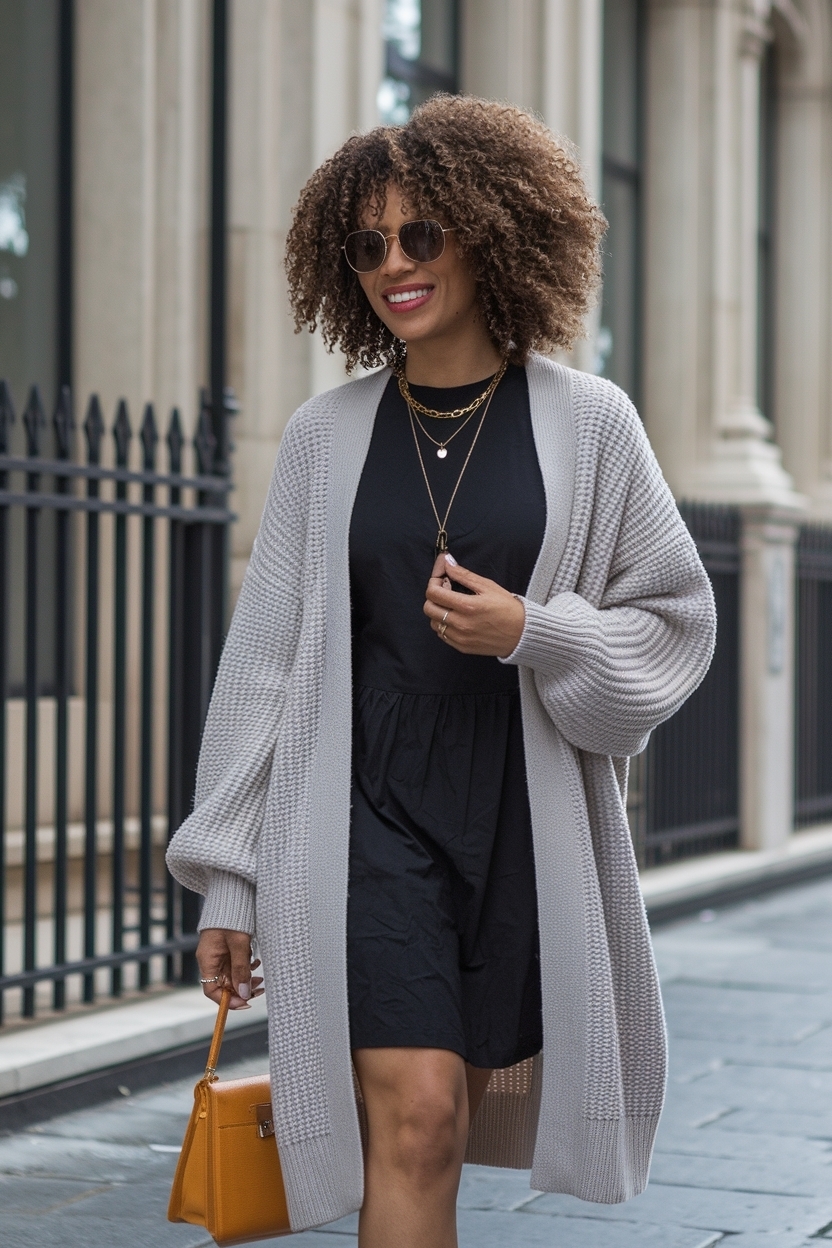 Cardigan Dress Outfit Black Women: Perfect Pairing Guide outfit idea