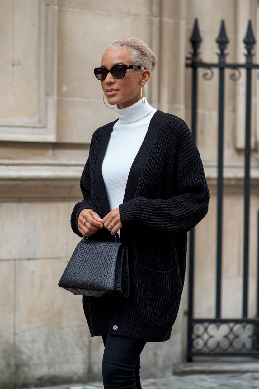 Cardigan Outfit Black Women Elegant: Sophisticated Looks outfit idea