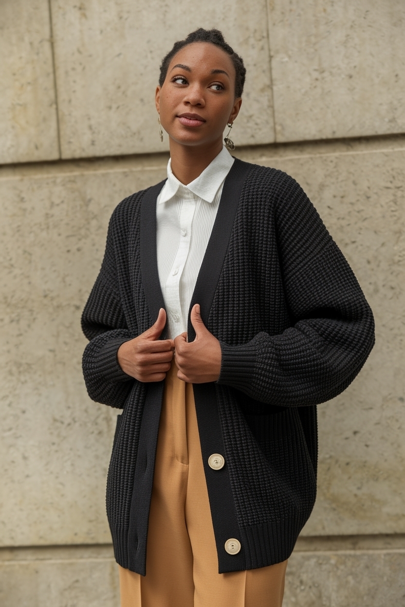 Cardigan Outfit Black Women Modest: Stylishly Covered outfit idea