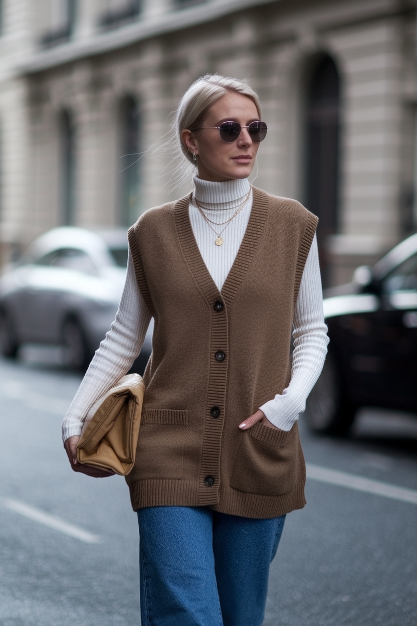 Trendy Cardigan Sweater Vest Outfit Women Will Love outfit idea