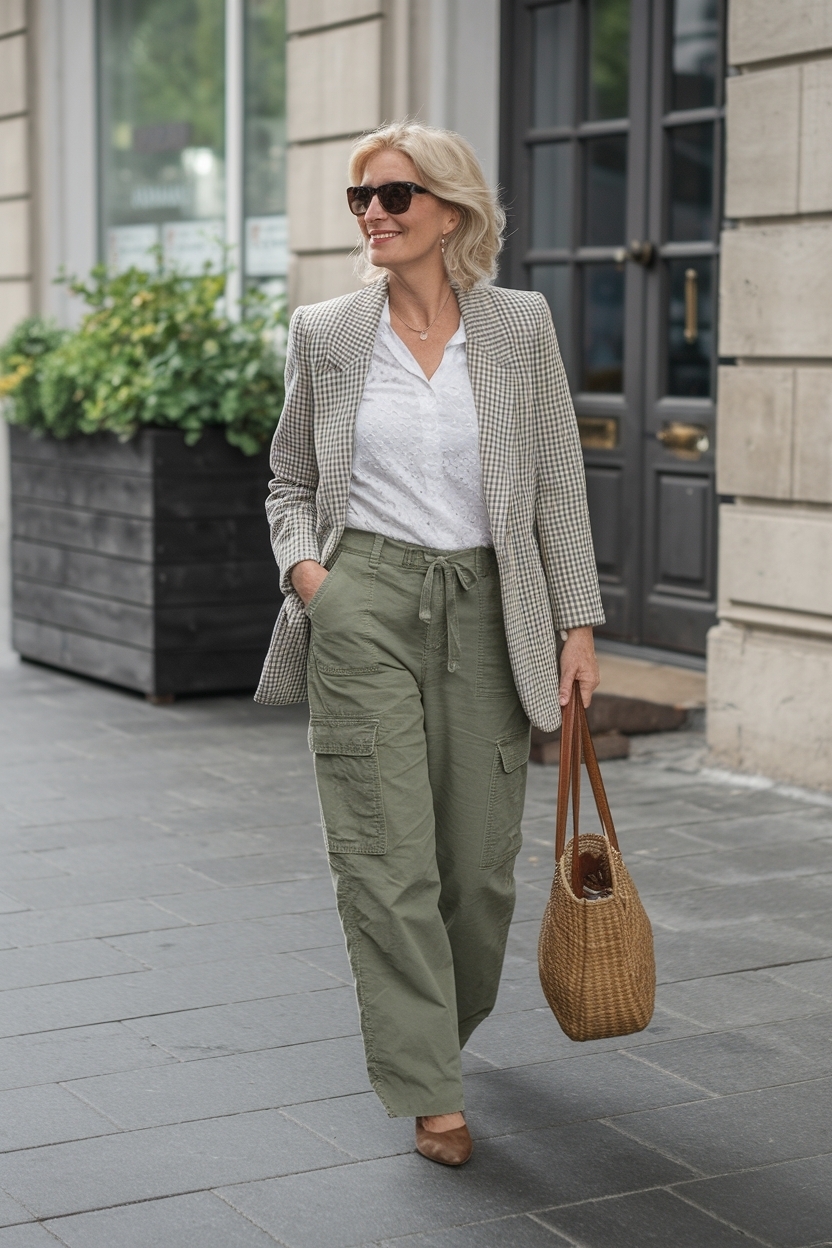 Cargo Pants Outfit for Women Over 40: Functional Fashion outfit idea