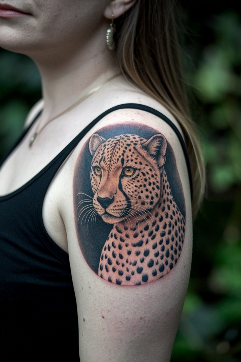 Cheetah Print Tattoo on Shoulder: Unique Styles outfit idea