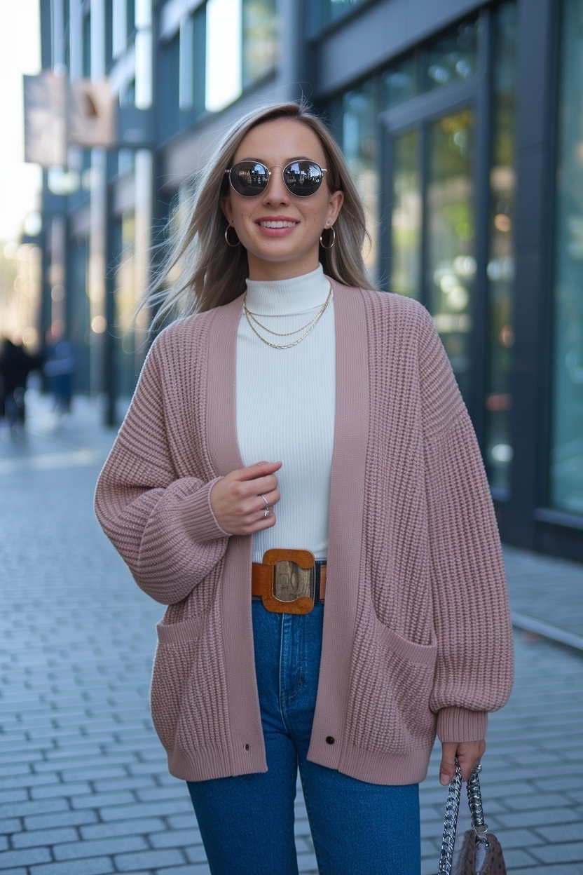 Best Crew Neck Cardigan Outfit Women for Casual Days outfit idea