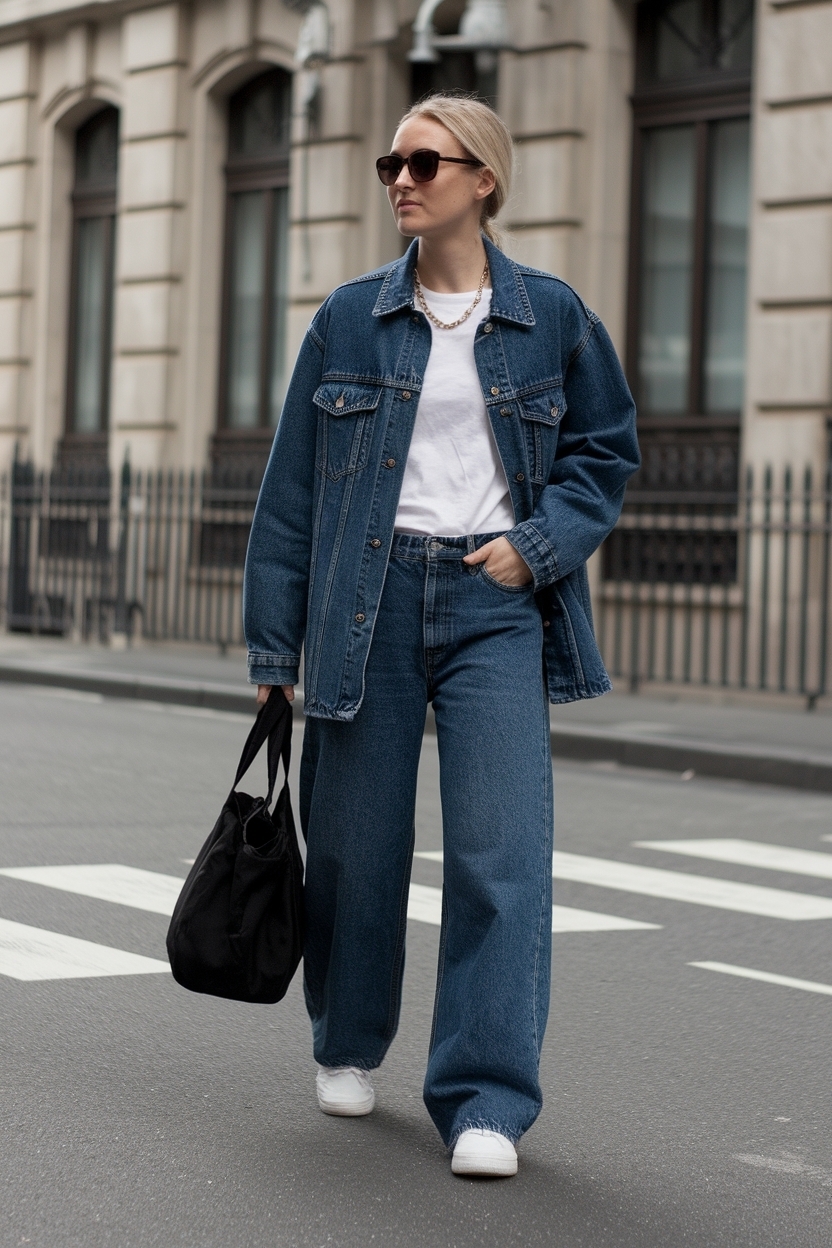 Casual Dark Wash Baggy Jeans Outfit for Weekend Fun outfit idea