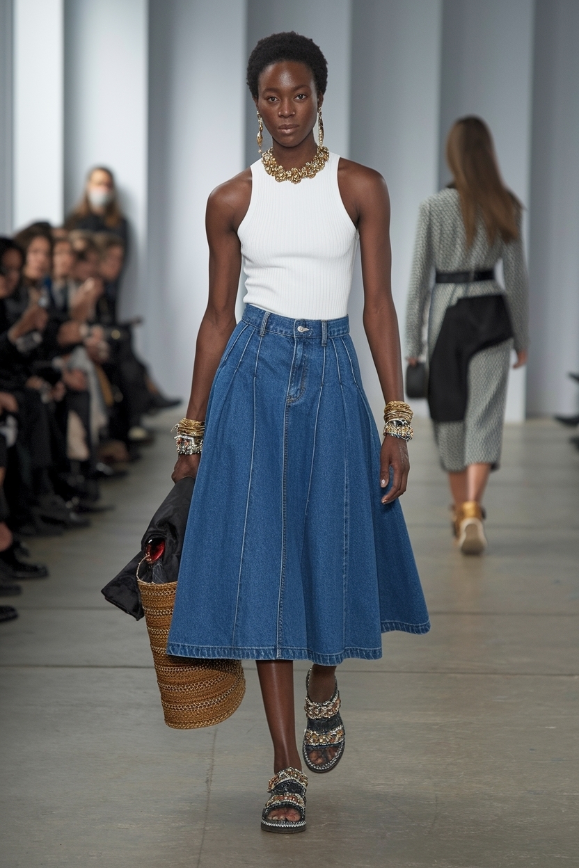 Denim Skirt Outfit Black Women: Essential Wardrobe Item outfit idea