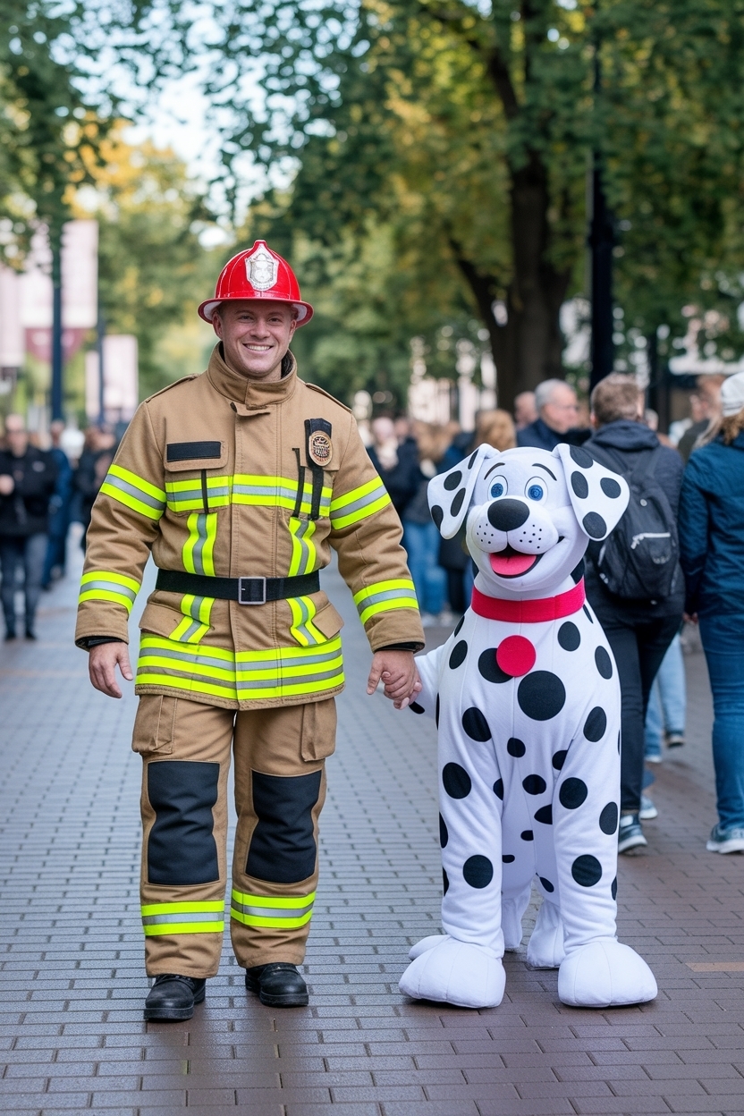 Firefighter and Dalmatian Costume Couple Ideas outfit idea