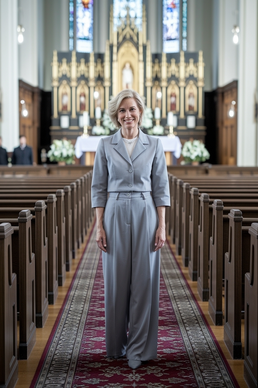 Grey Pants Outfit for Church Women: Stylish and Comfortable outfit idea