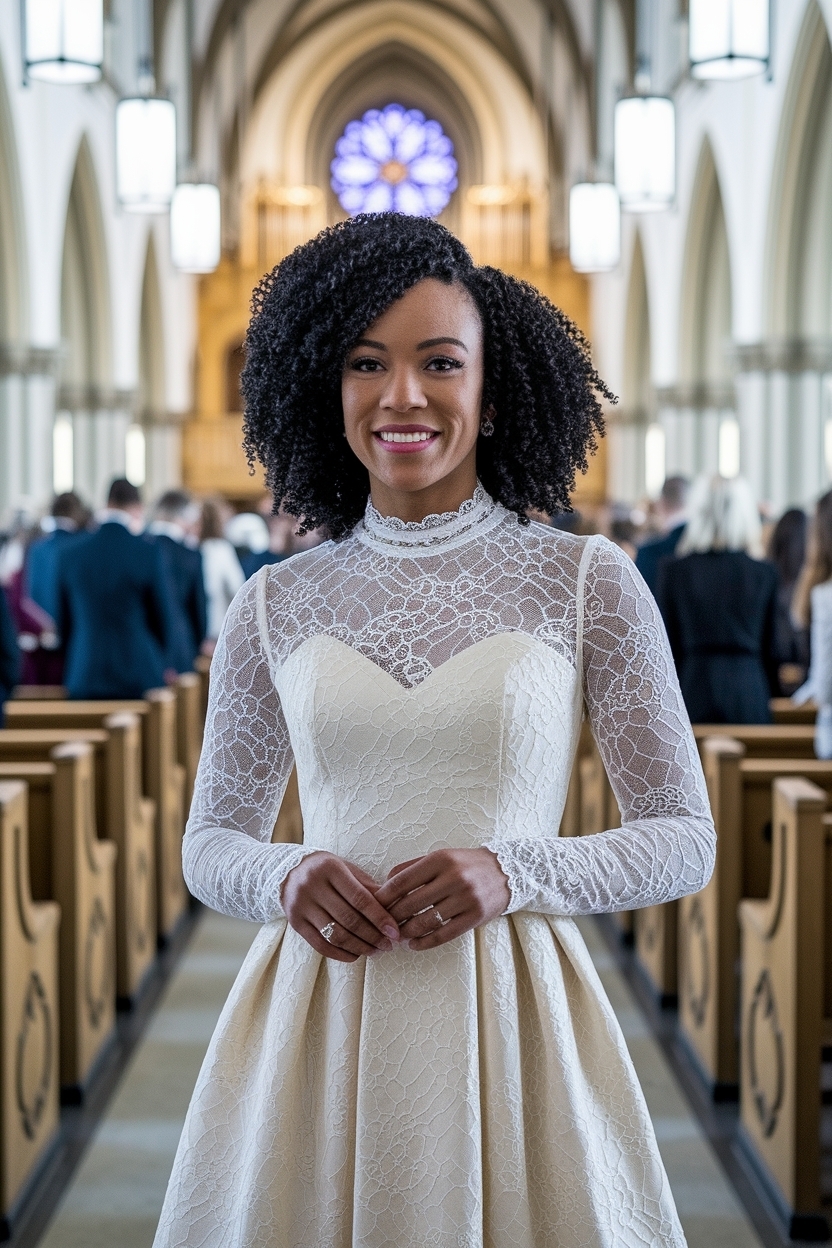 15. Beautiful Lace Church Outfit Black Women Designs outfit idea