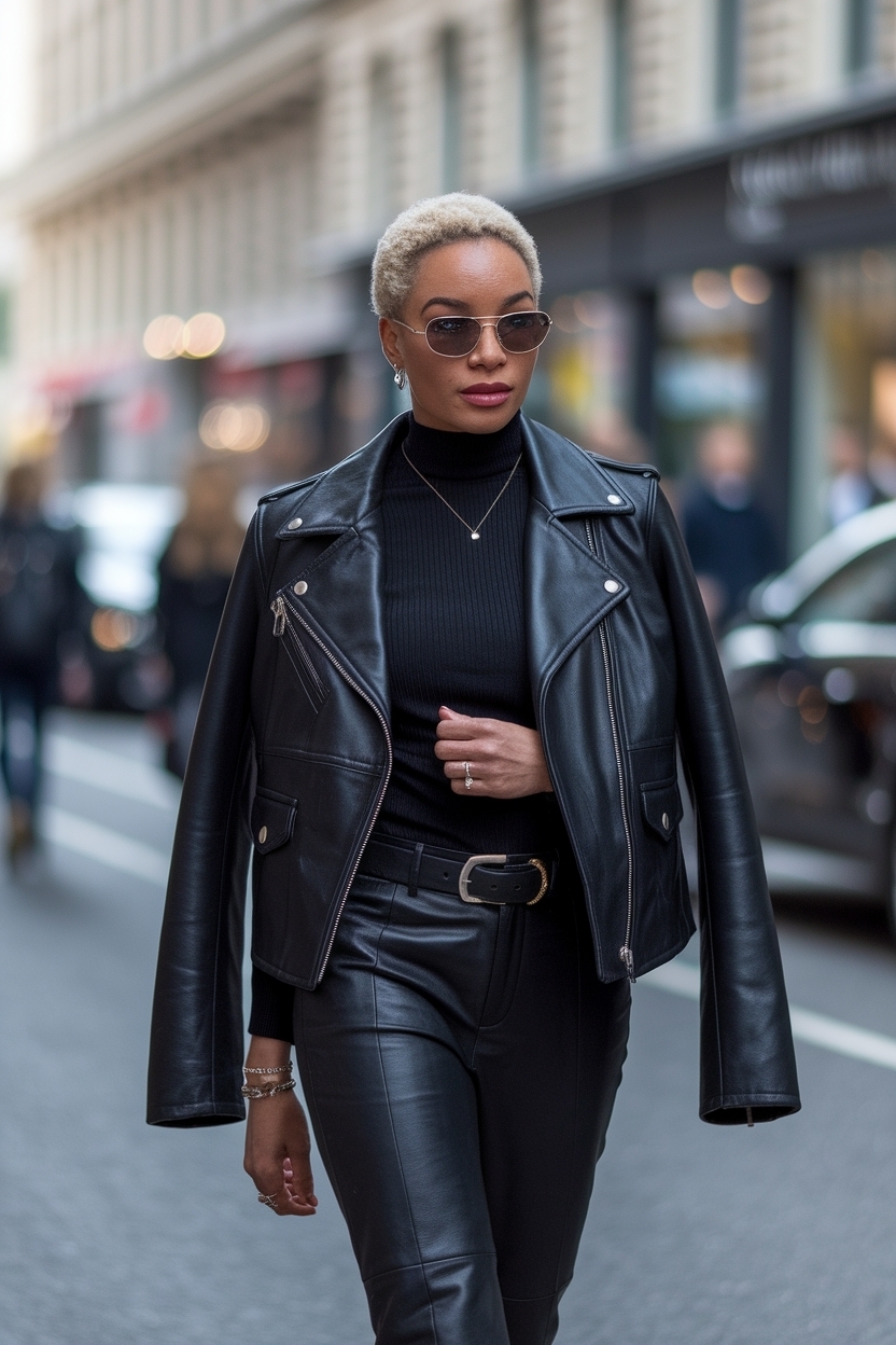 Leather Jacket Outfit Black Women: Bold Fashion Statements outfit idea