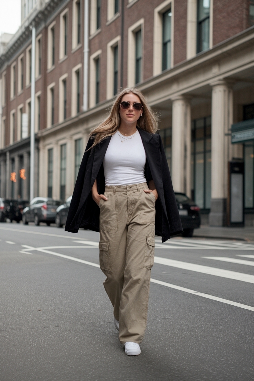 Relaxed Low Rise Cargo Pants Outfit for Effortless Style outfit idea