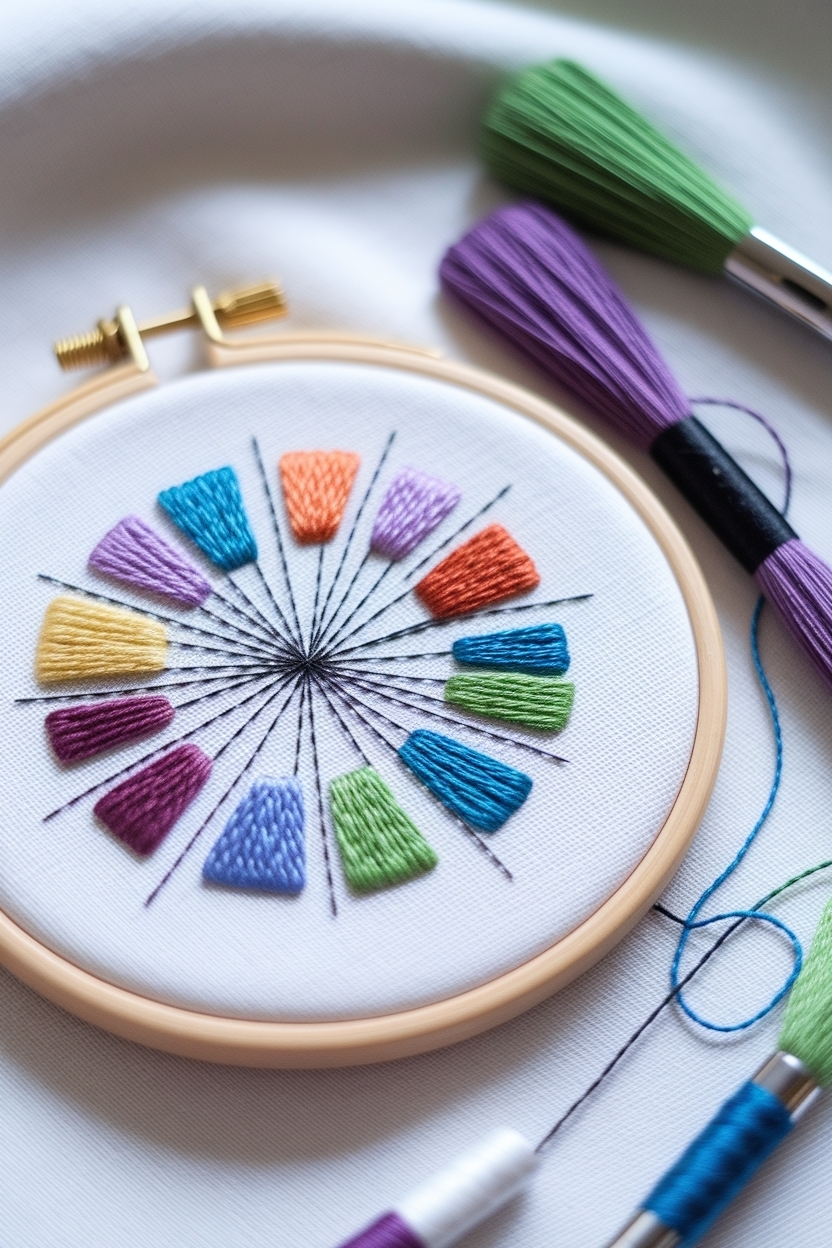 Macro Shot of Embroidery Thread and Hoop for Crafting outfit idea
