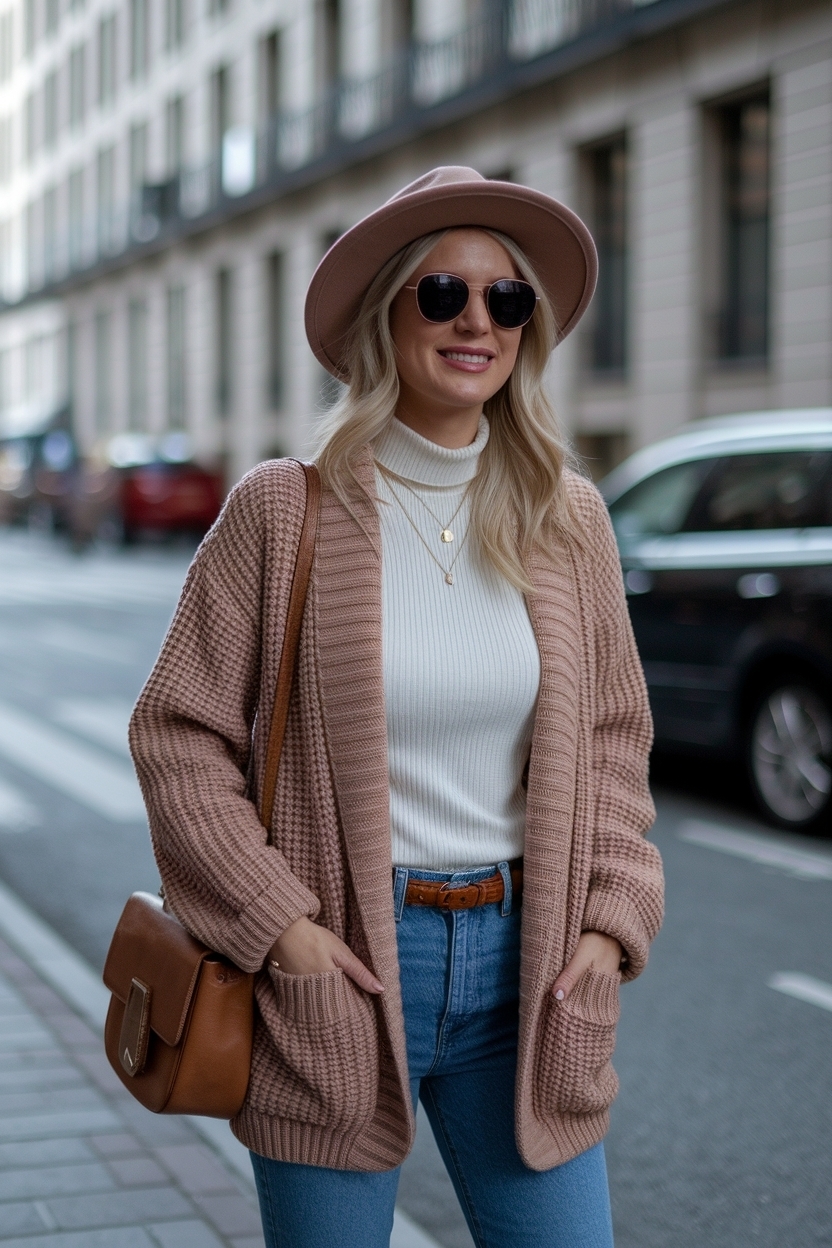 Men's Cardigan Sweater Outfit for Women: A Unique Twist outfit idea