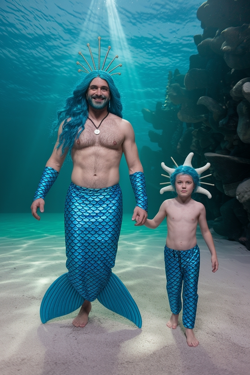 Mermaid Man and Barnacle Boy Costume Fun outfit idea