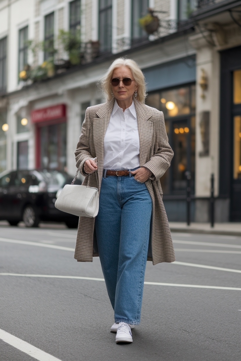 Mom Jeans Outfit Over 50 Women: Trendy and Timeless Styles outfit idea