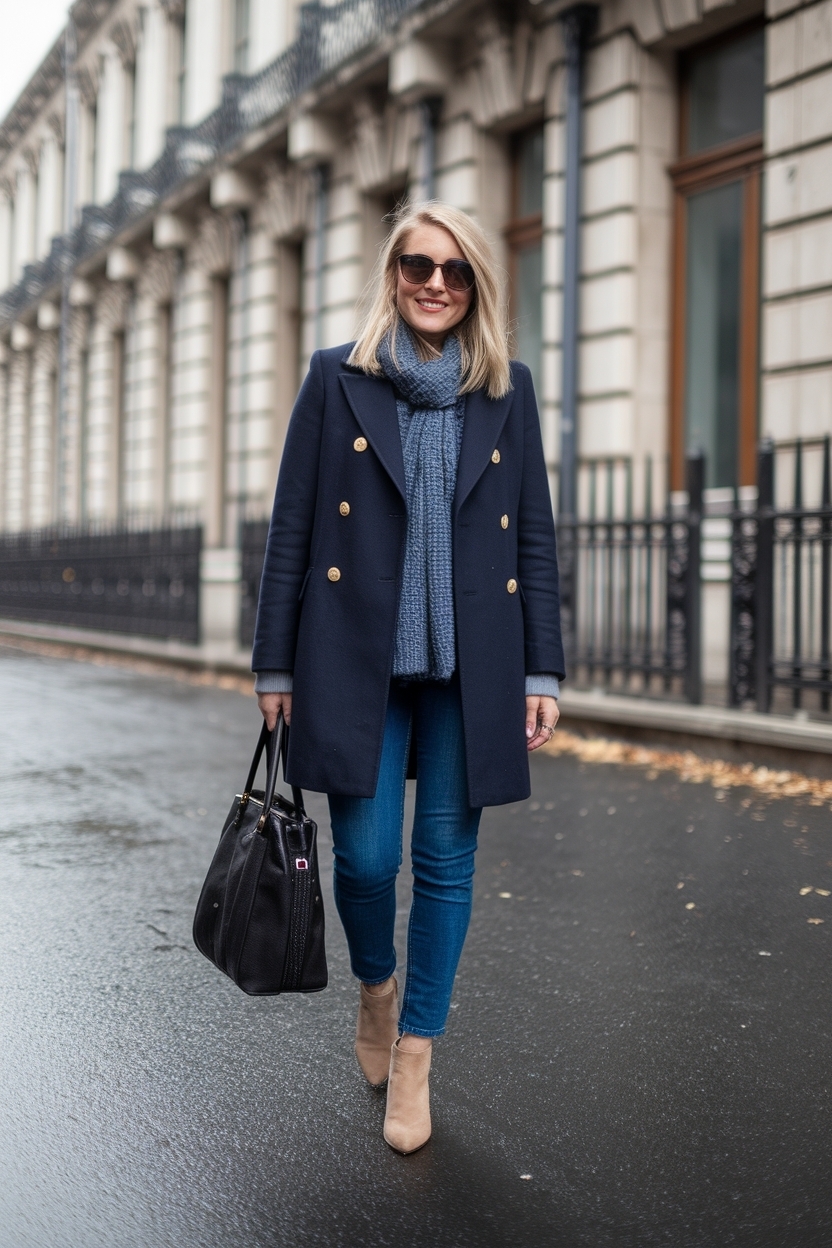 Navy Coat Outfit Winter Wear for Effortless Elegance outfit idea