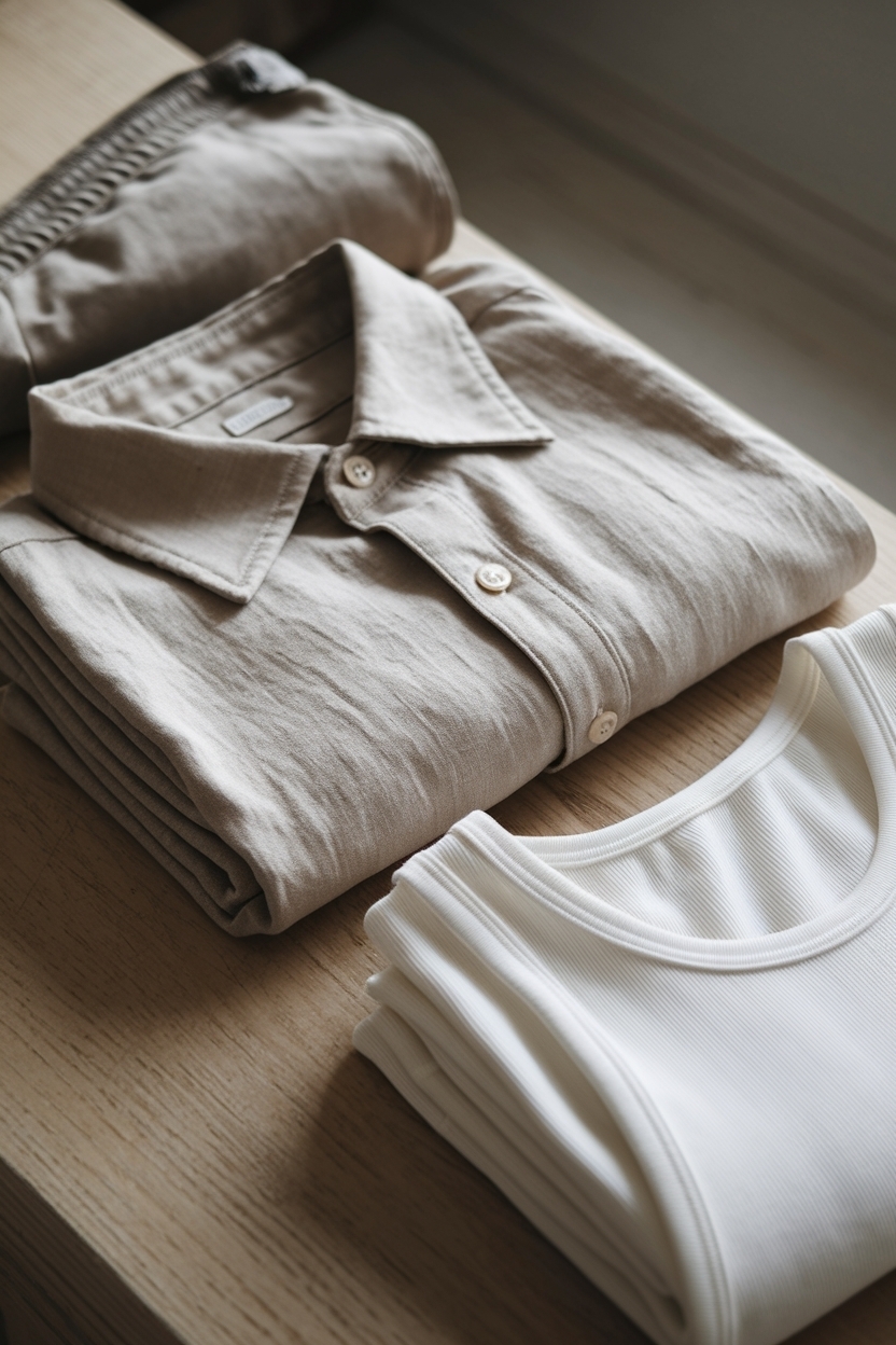 Neutral Capsule Wardrobe Layout with Lin Essentials outfit idea