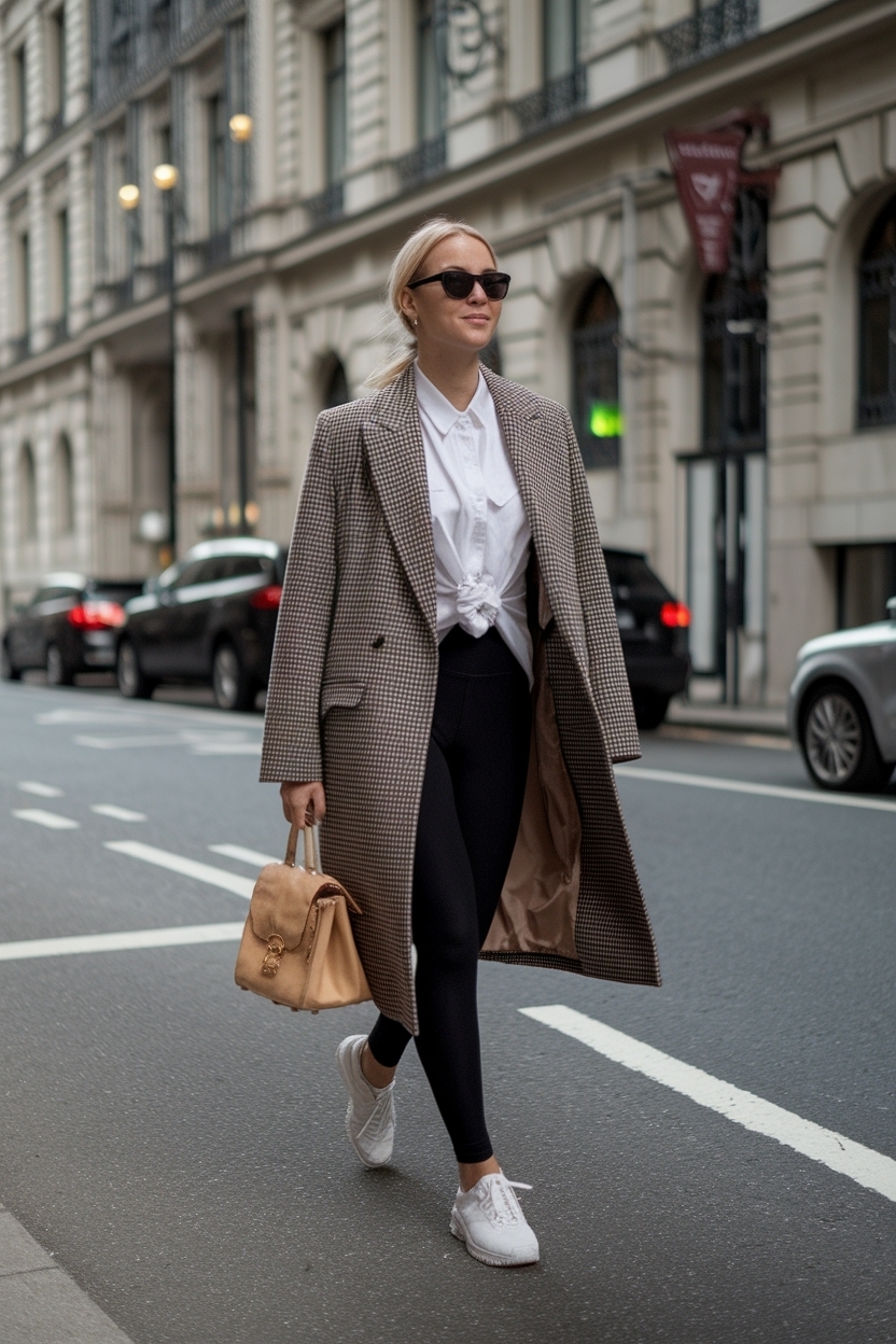 Chic Outfit Ideas with Black Leggings for Fall outfit idea