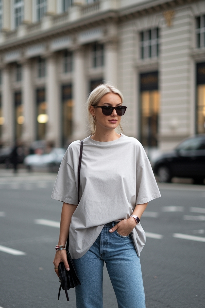 Over Sized T Shirt Outfit Jeans Women: Style Tips & Tricks outfit idea