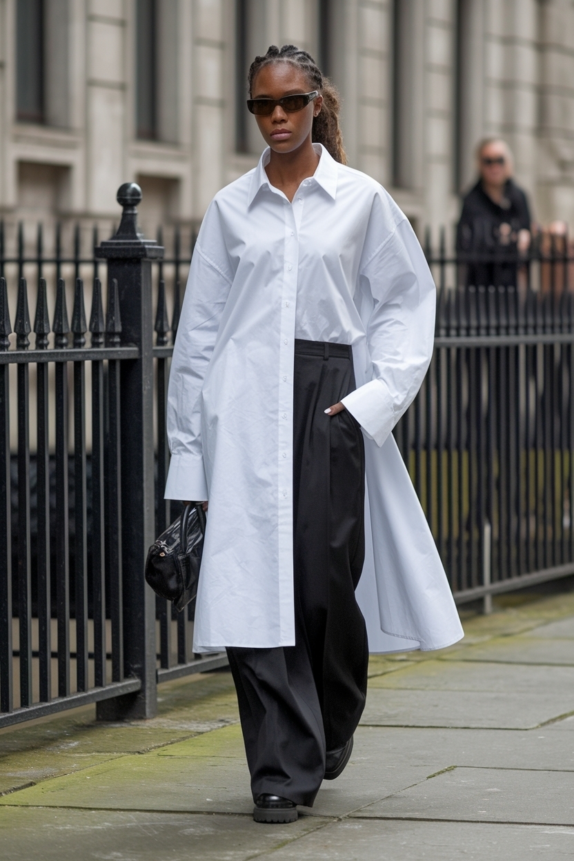 Oversized Dress Shirt Outfit Black Women: Effortless Elegance outfit idea