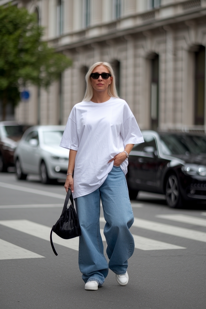 Oversized T-Shirt and Baggy Jeans Outfit for Comfort outfit idea