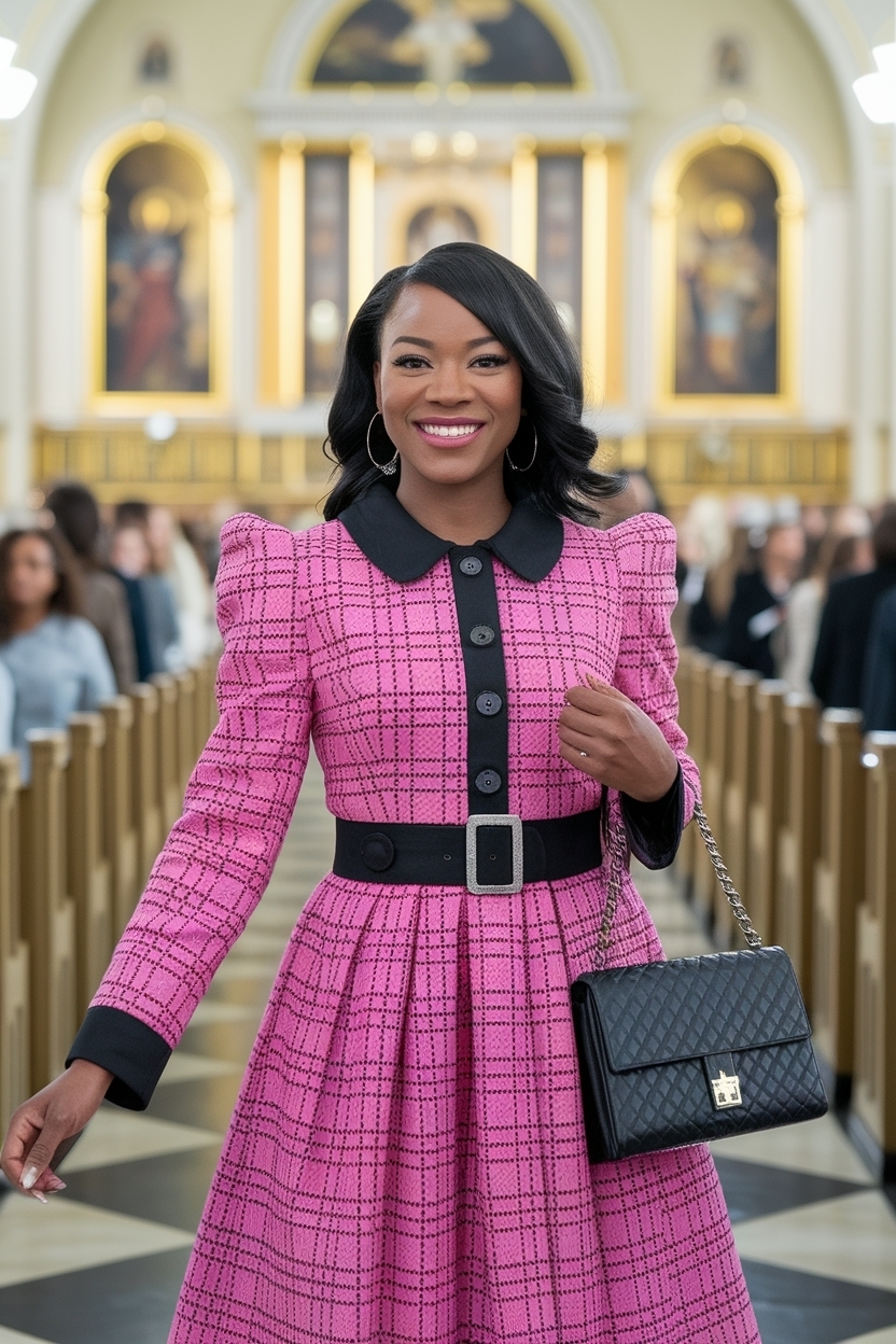 Pink and Black Church Outfit Black Women: Perfect Combinations outfit idea