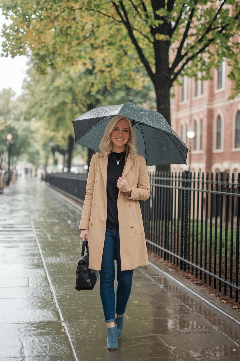 Rainy Day Church Outfit Fall Women: Fashion Meets Function outfit idea
