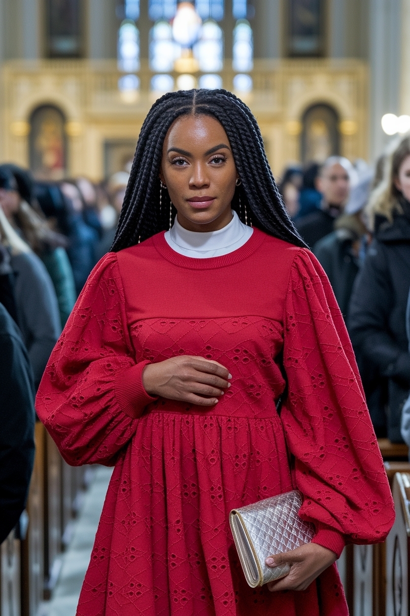 19. Bold Red Church Outfit Black Women Looks outfit idea