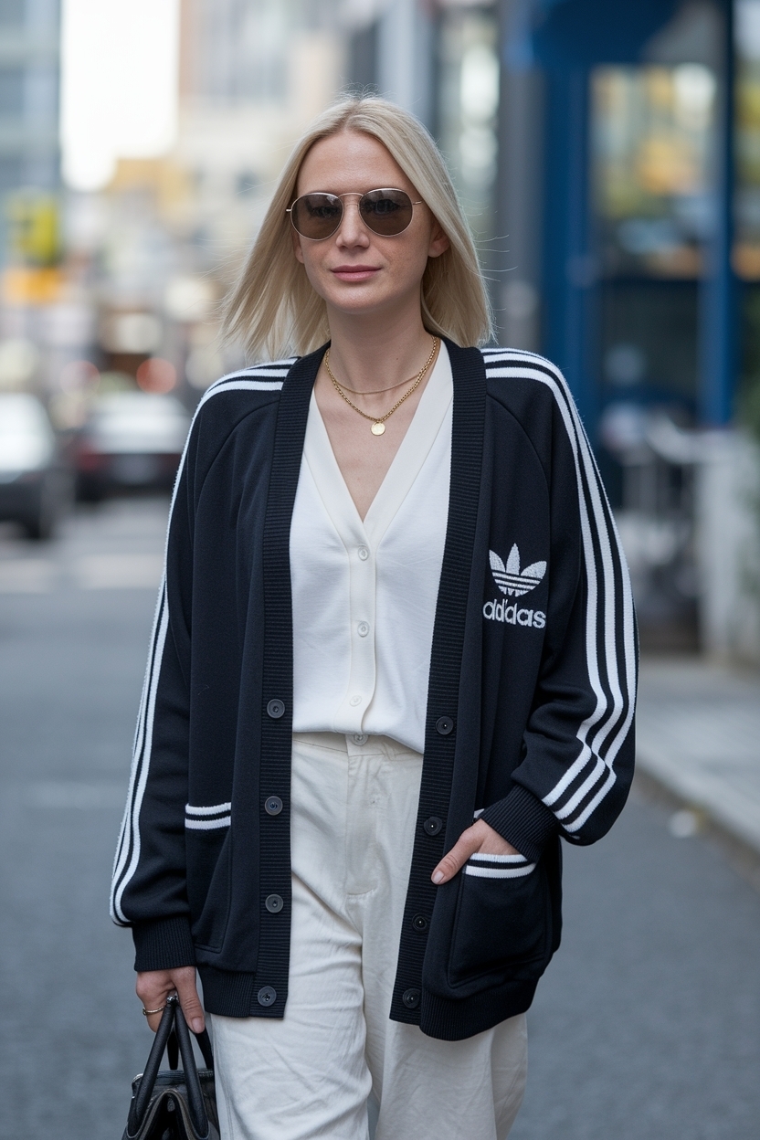 Sambas Adidas Women Outfit Cardigan: Casual Chic Combo outfit idea