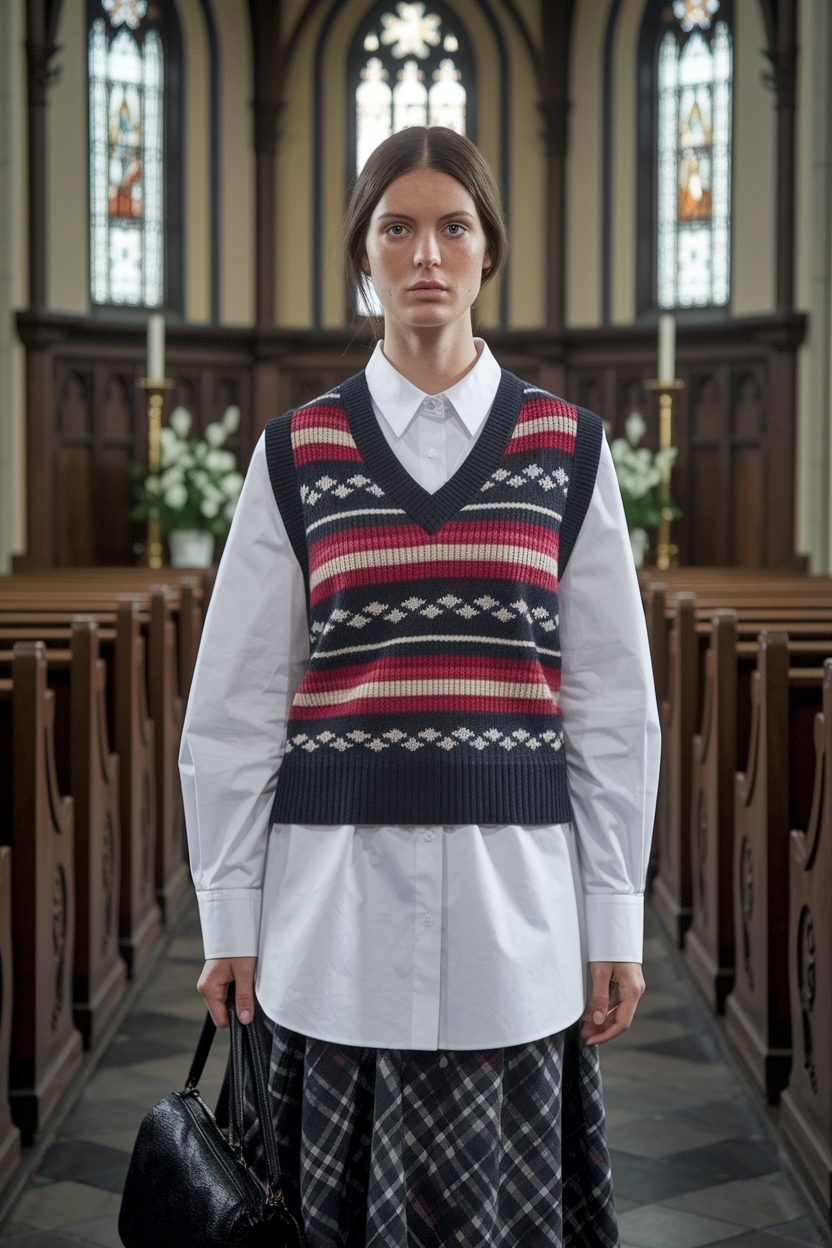 Sweater Vest Outfit Women Church: Cozy and Classy outfit idea