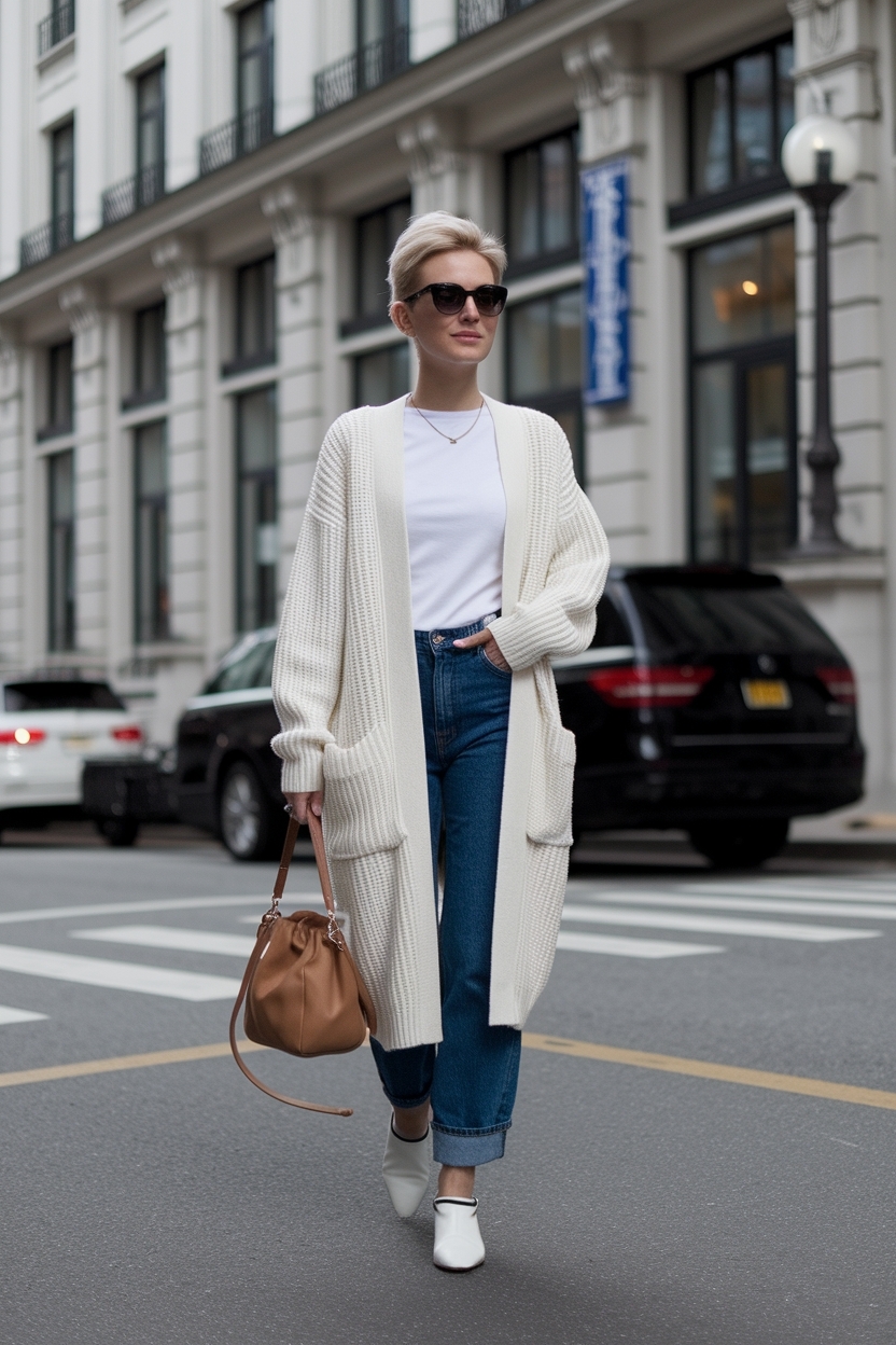 Fresh Looks: White Cardigan Outfit Ideas for Women outfit idea
