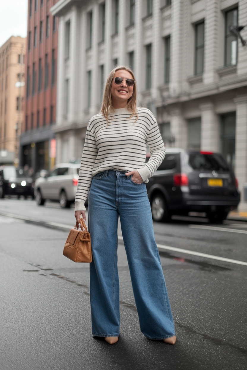 Wide Leg Jeans Outfit Ideas: Creative Combinations to Try outfit idea