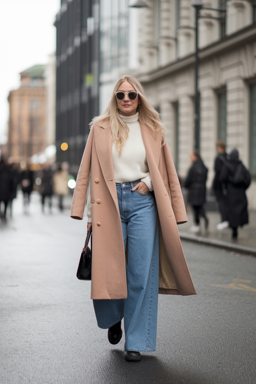 Wide Leg Jeans Outfit Winter: Cozy and Fashionable Choices outfit idea